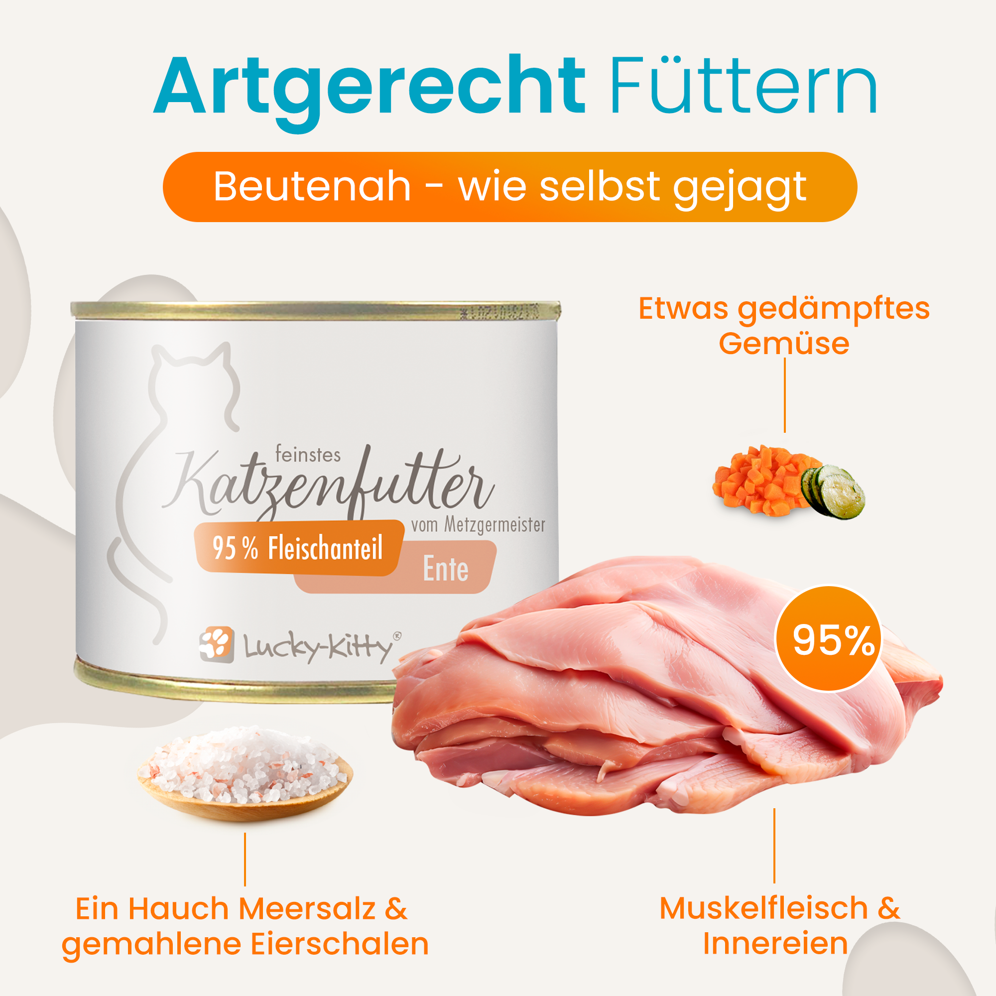 Katzenfutter Ente Premium-Qualität