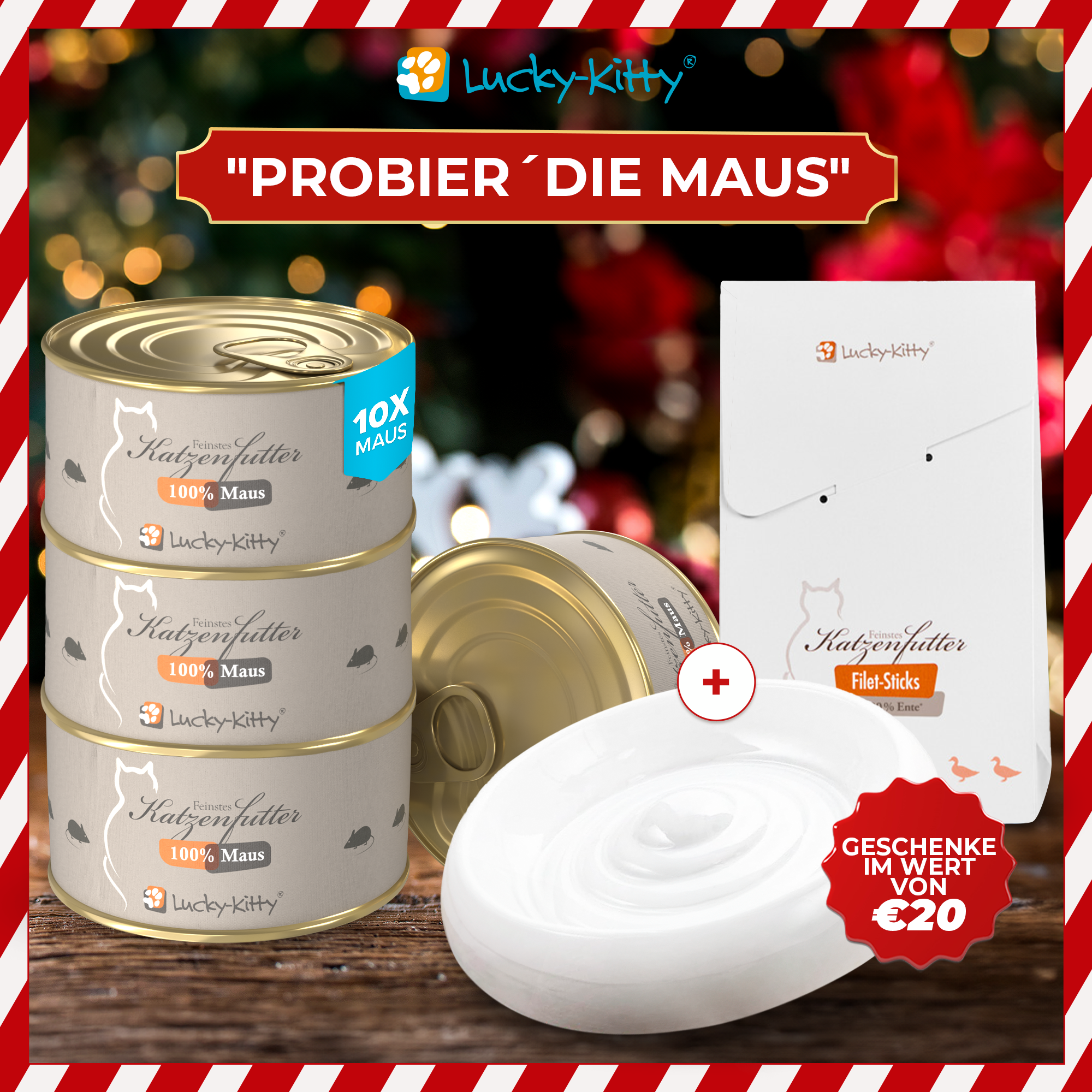 "Probier die Maus": Katzenfutter Maus Pur (10x100g) + Napf GRATIS