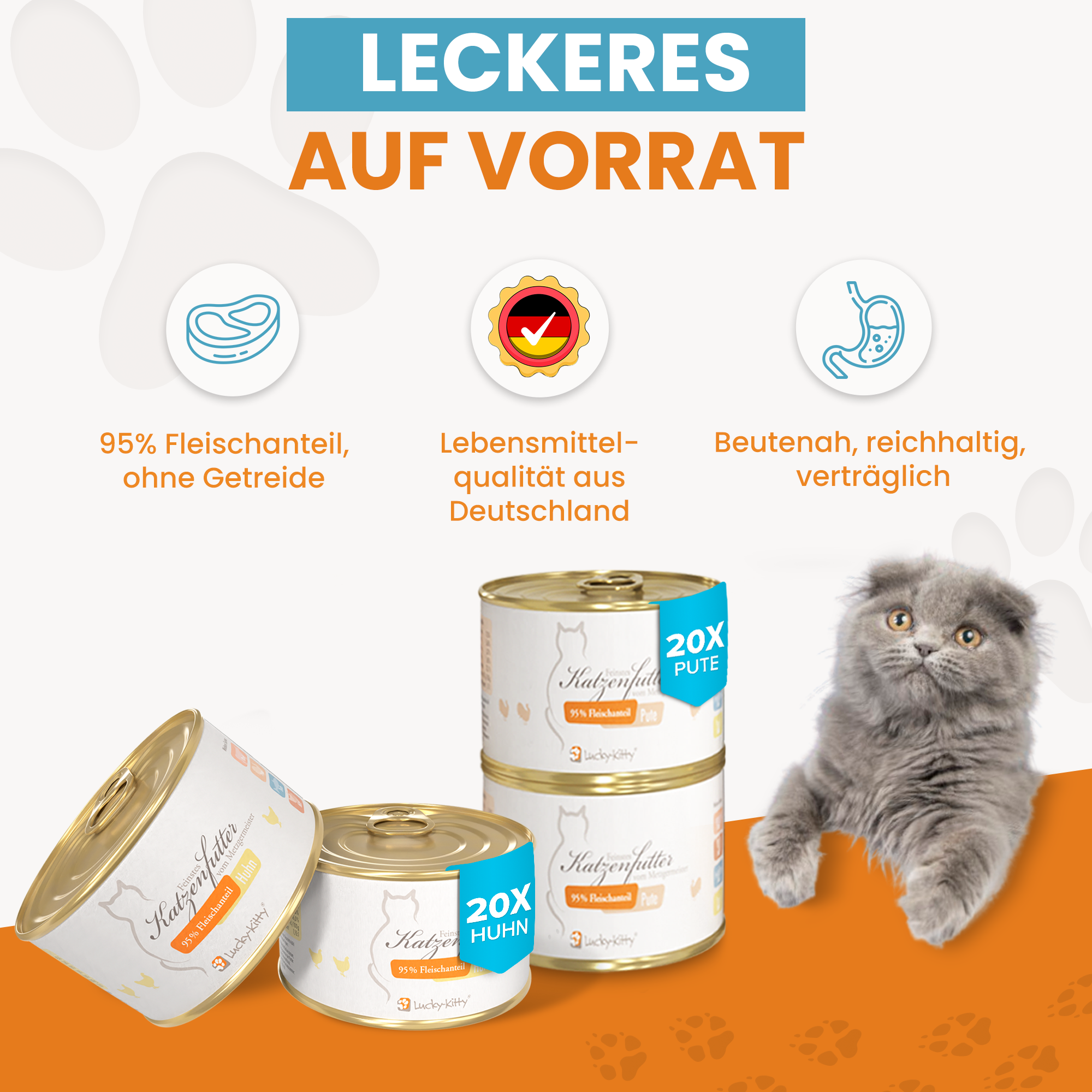 Euer Lieblingsfutter (20x Huhn + 20x Pute + 8x Maus)