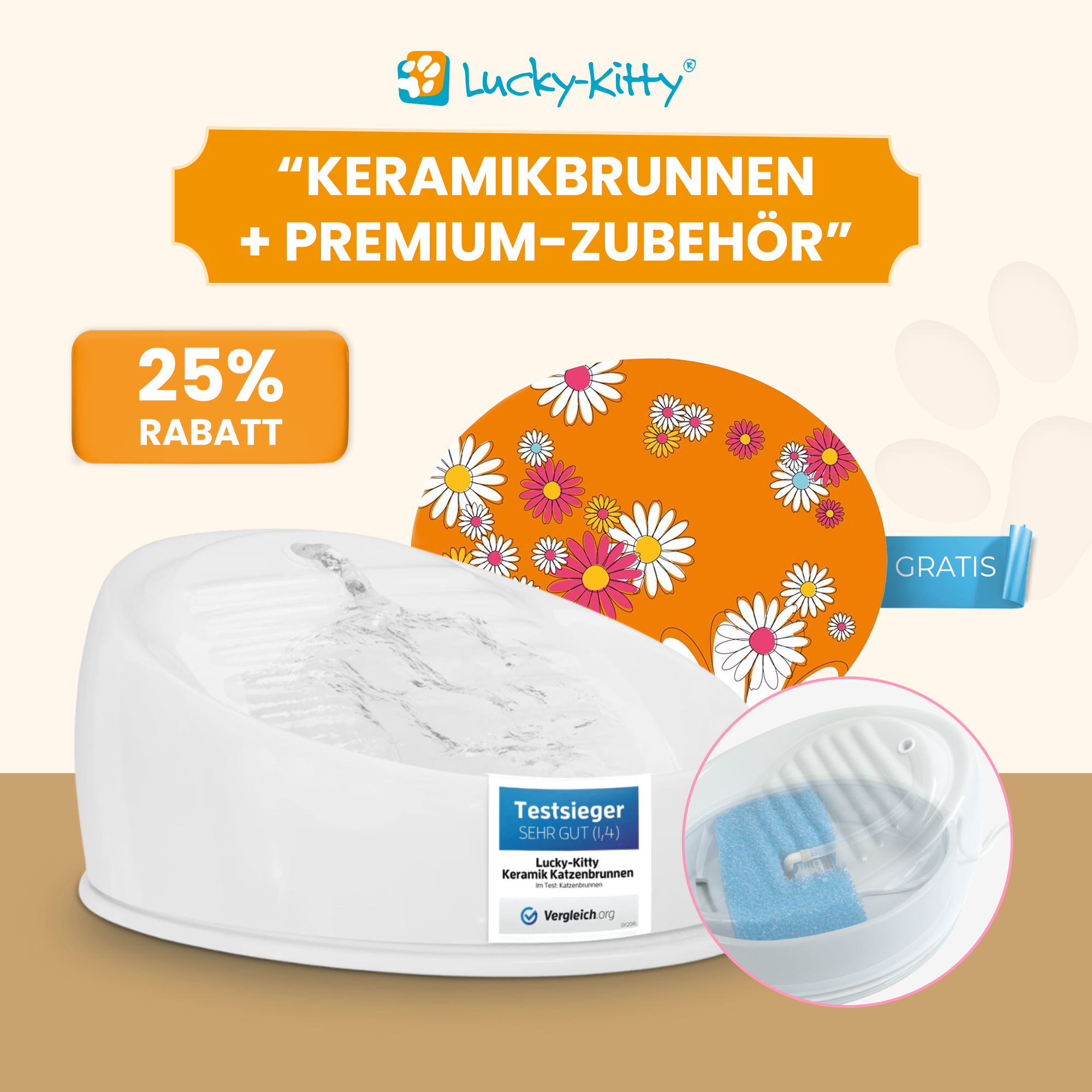 Nr. 1 Keramikbrunnen + Premium-Zubehör