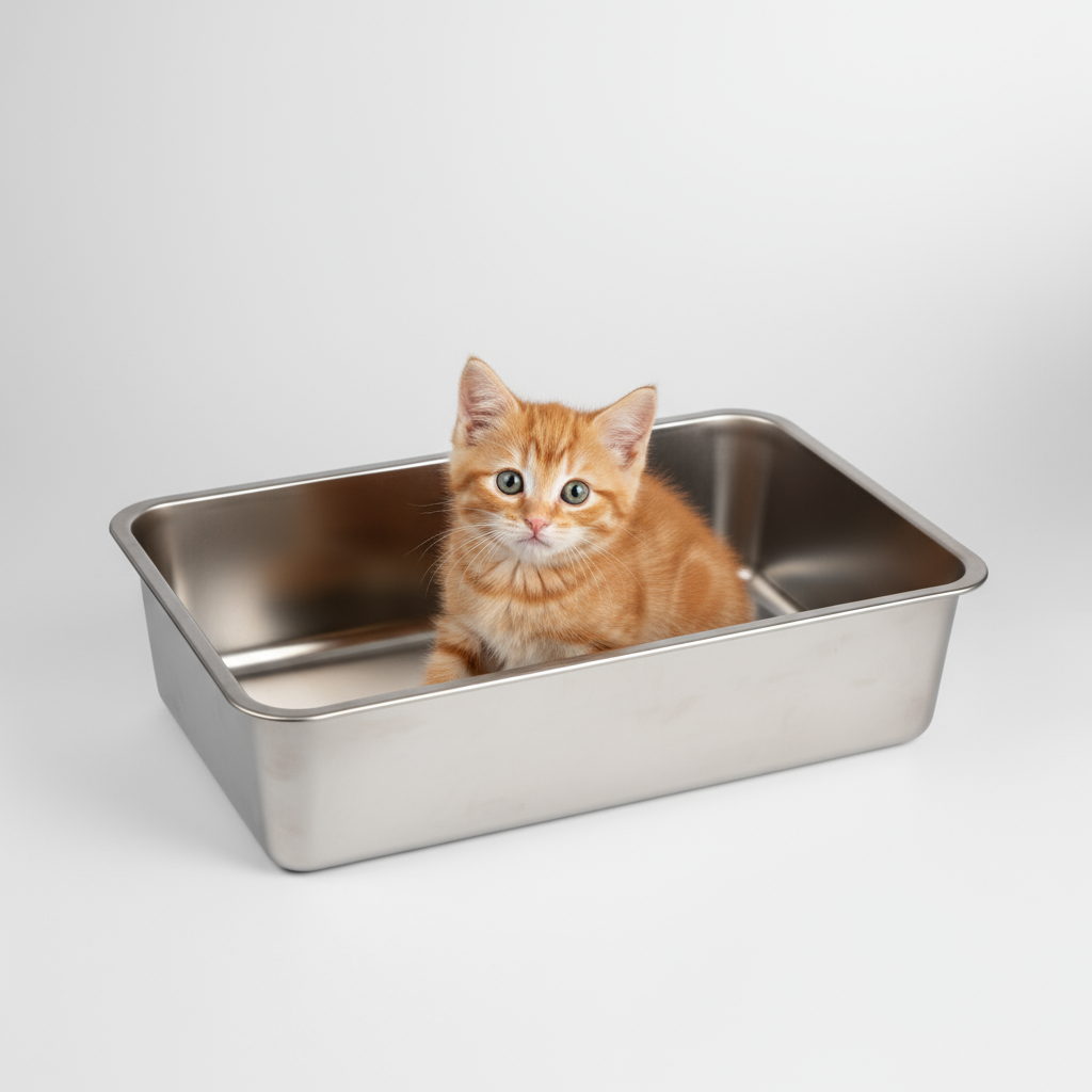 Katzentoilette Kitten Edelstahl (Neu!)