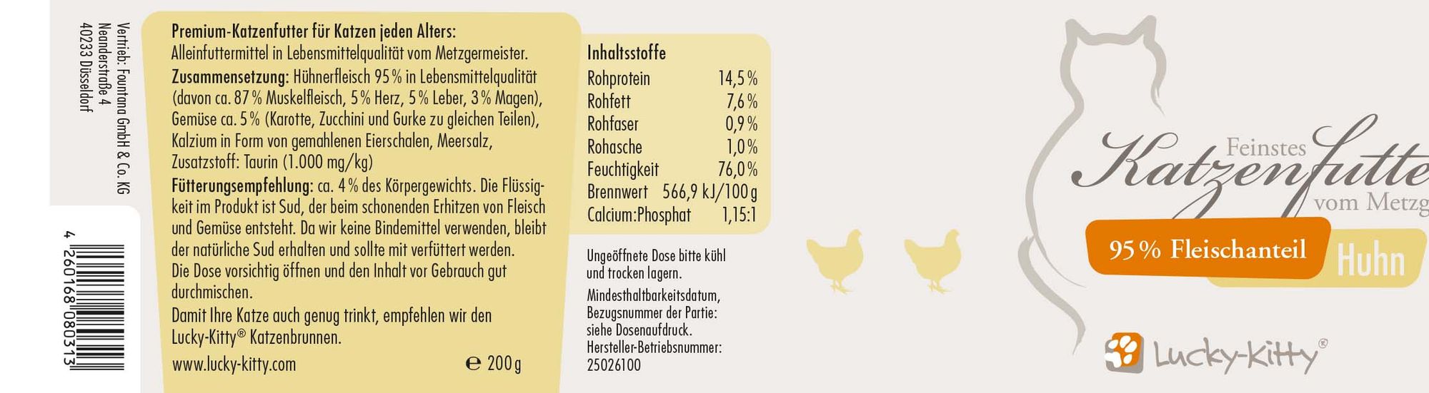 Katzenfutter Probeset Premium-Qualität (8 x 200 Gramm = 1,6kg)