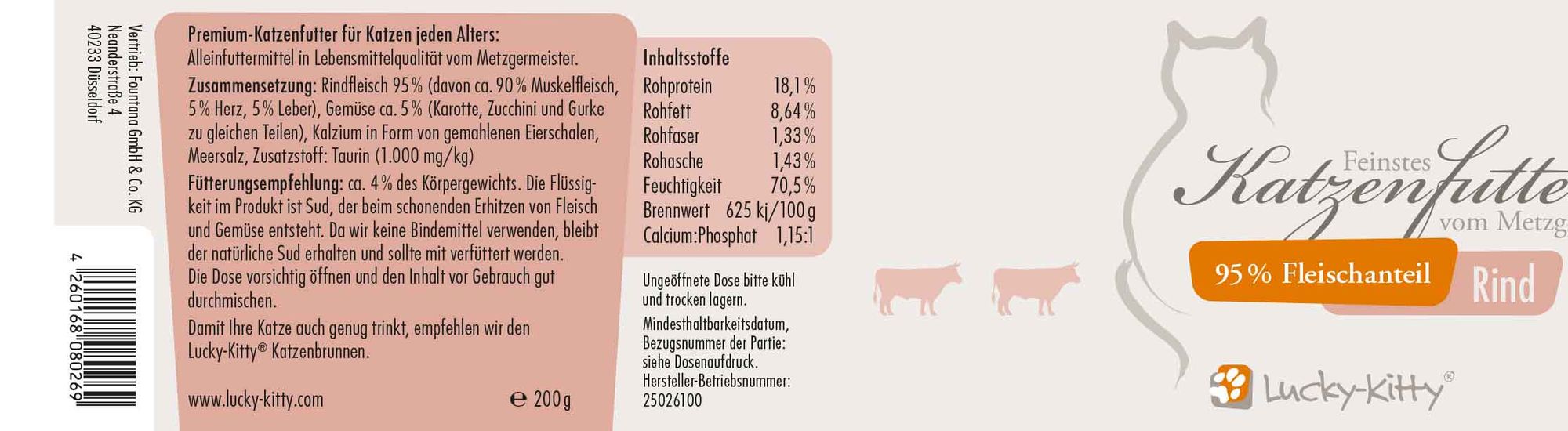Katzenfutter Probeset Premium-Qualität (8 x 200 Gramm = 1,6kg)