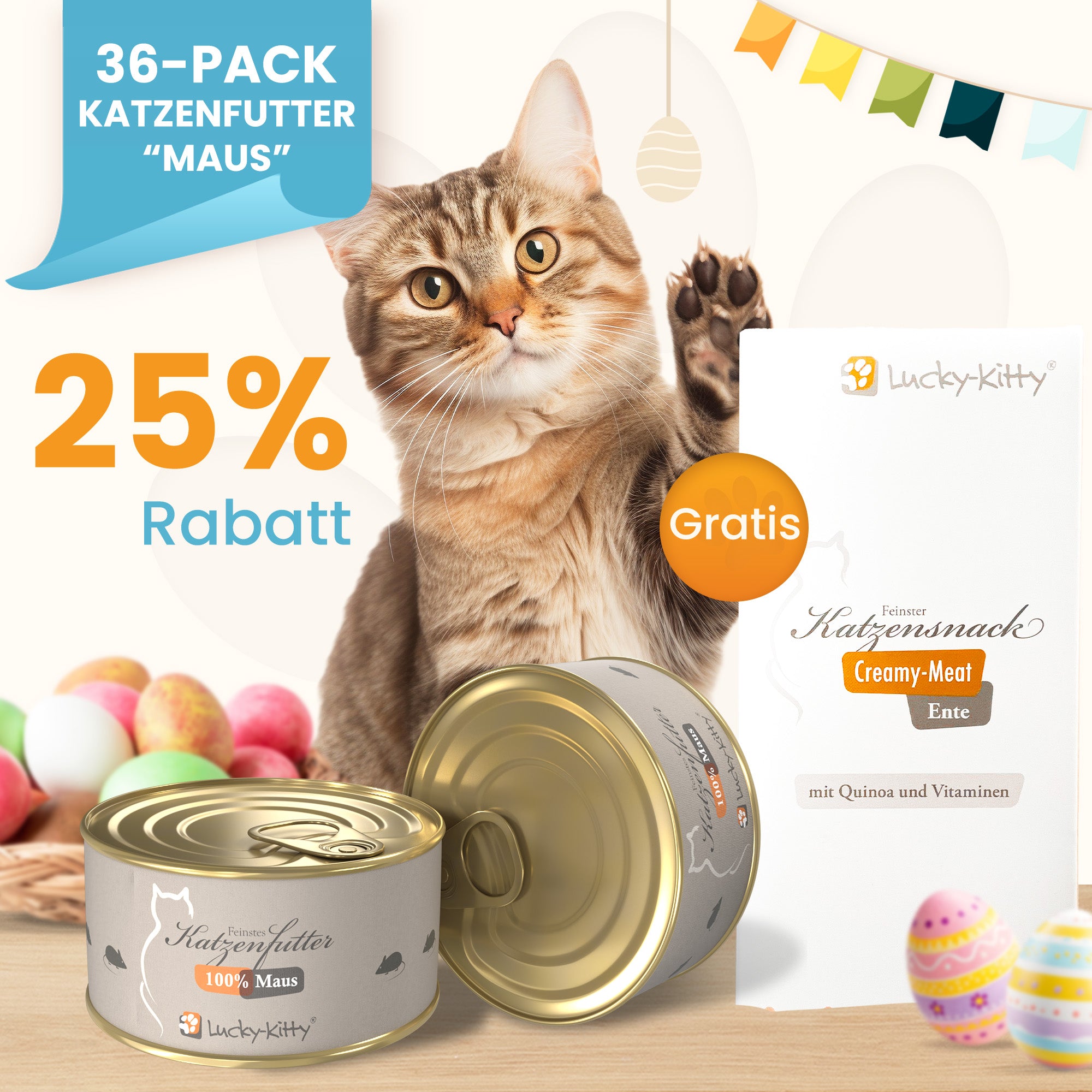 Katzenfutter Maus Pur Oster-Sparpaket (36 x 100g)