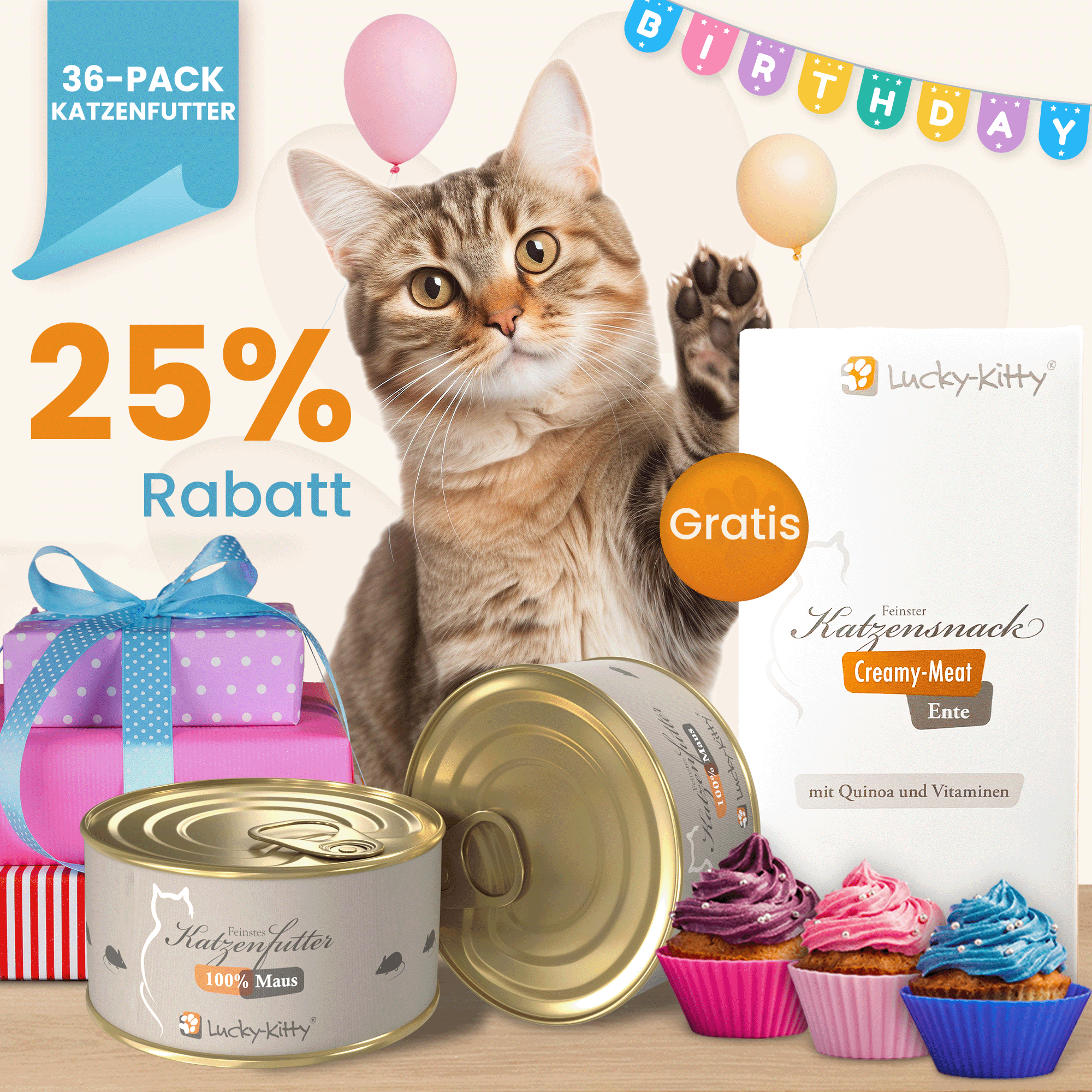 Katzenfutter Maus Pur Oster-Sparpaket (36 x 100g)