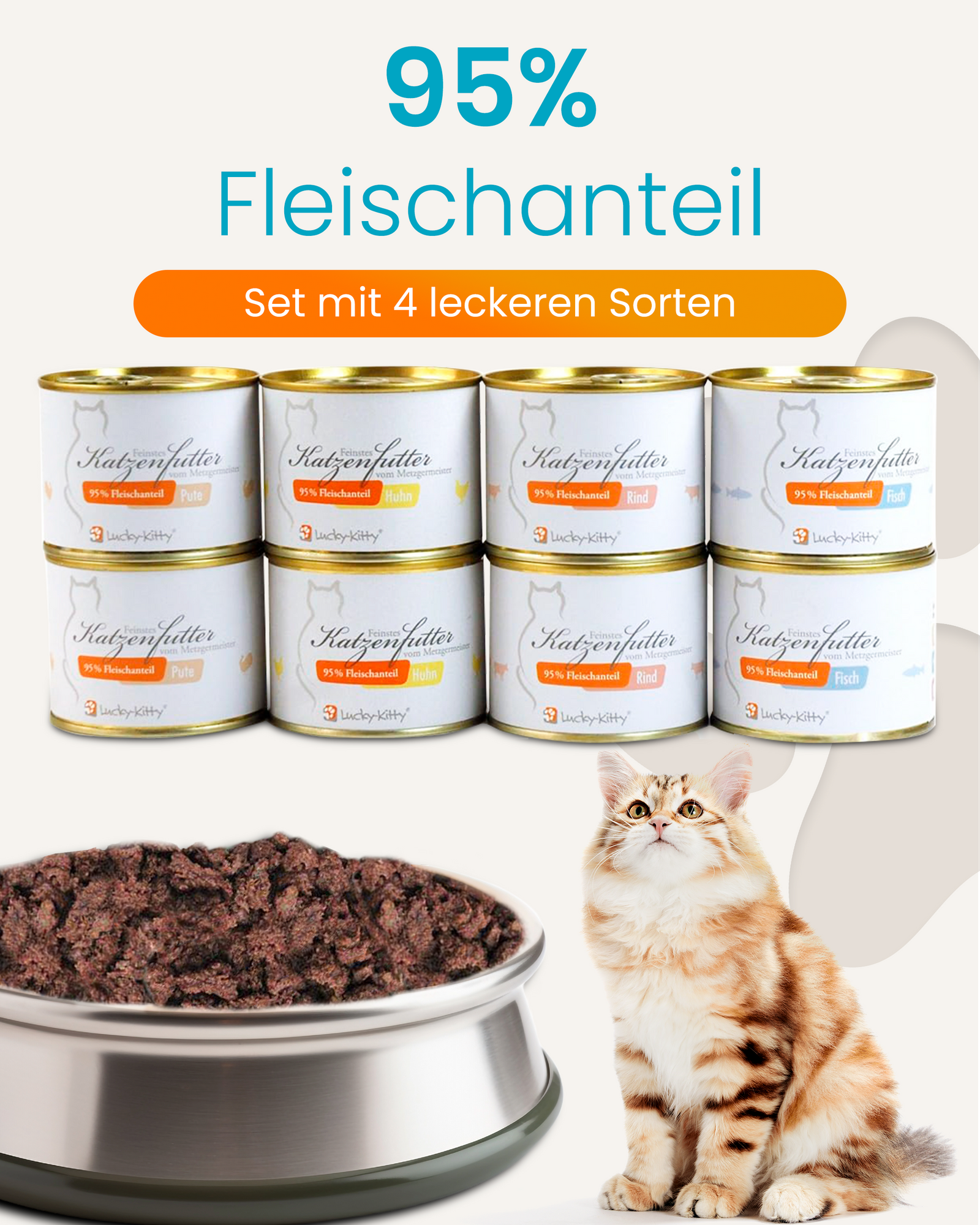 Katzenfutter Probeset Premium-Qualität (8 x 200 Gramm = 1,6kg)