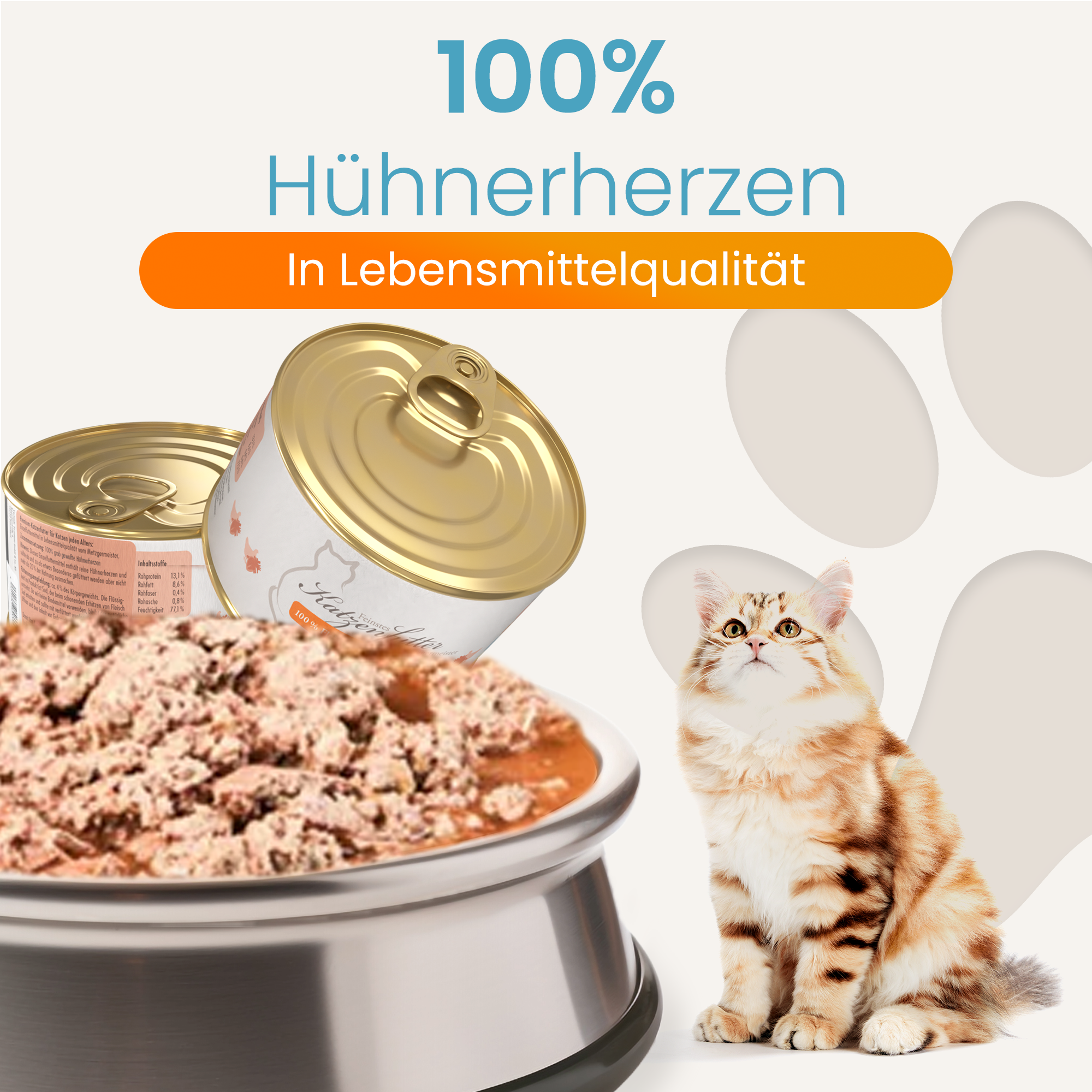 Katzenfutter Hühnerherzen Premium-Qualität