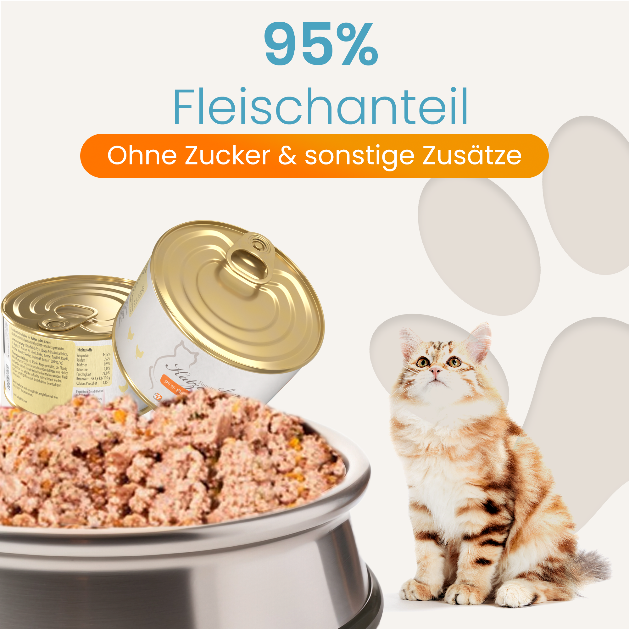 Cat food sample set (3x200g) + filet cream FREE