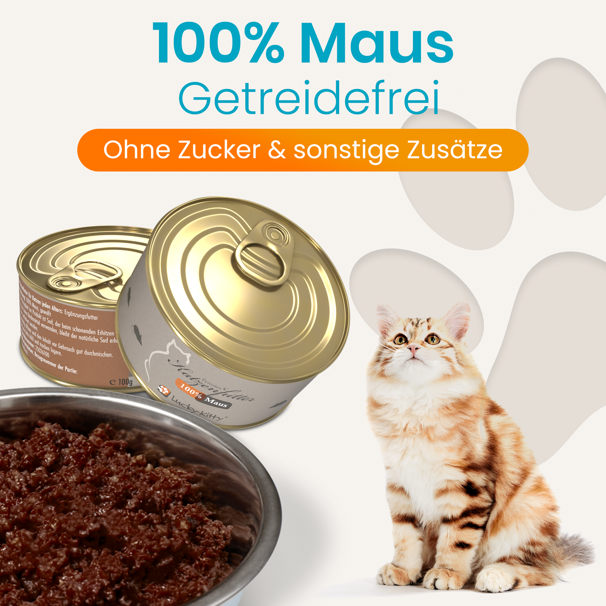 "Try the Mouse": Cat Food Mouse Pure (10x100g) + Bowl FREE