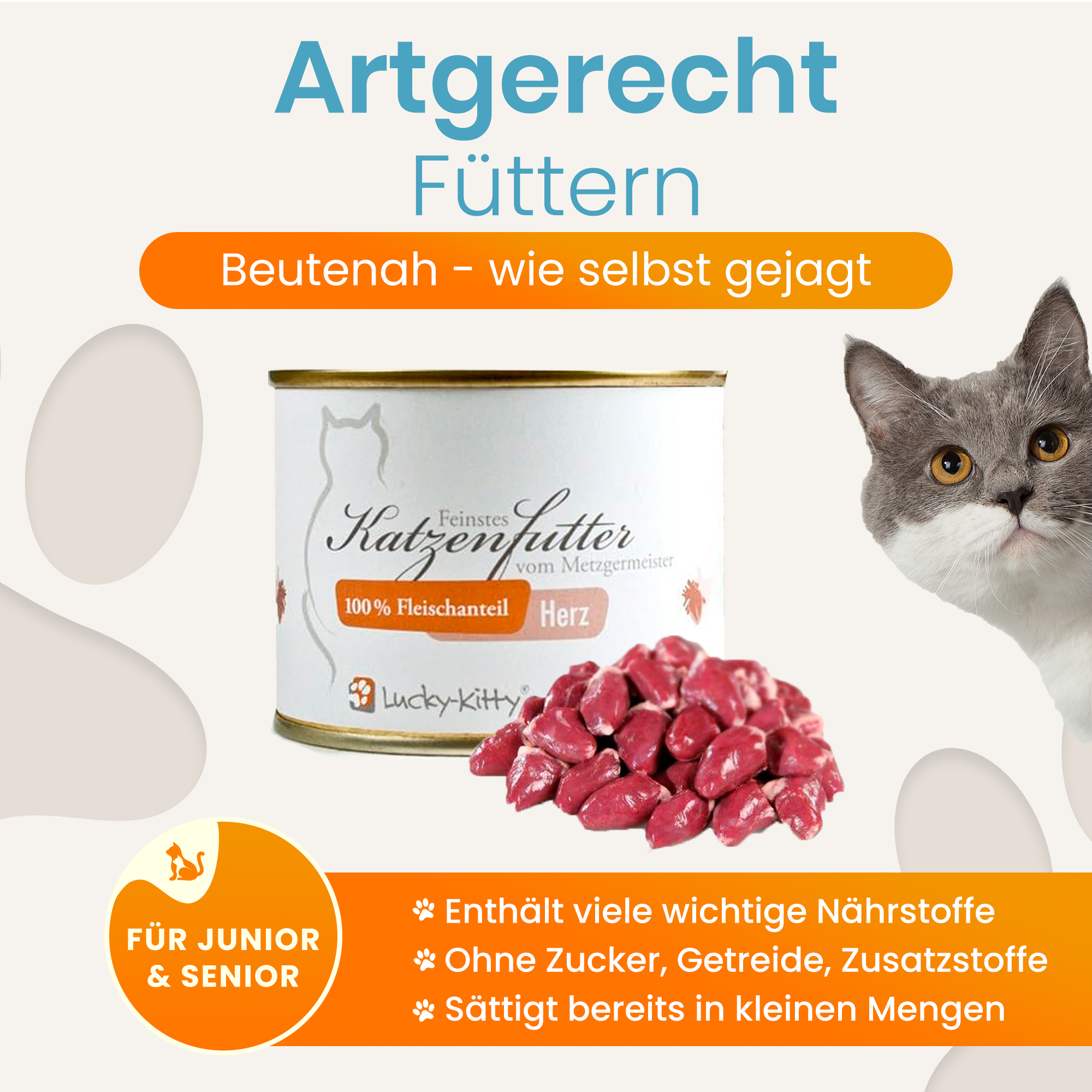 Katzenfutter Hühnerherzen Premium-Qualität