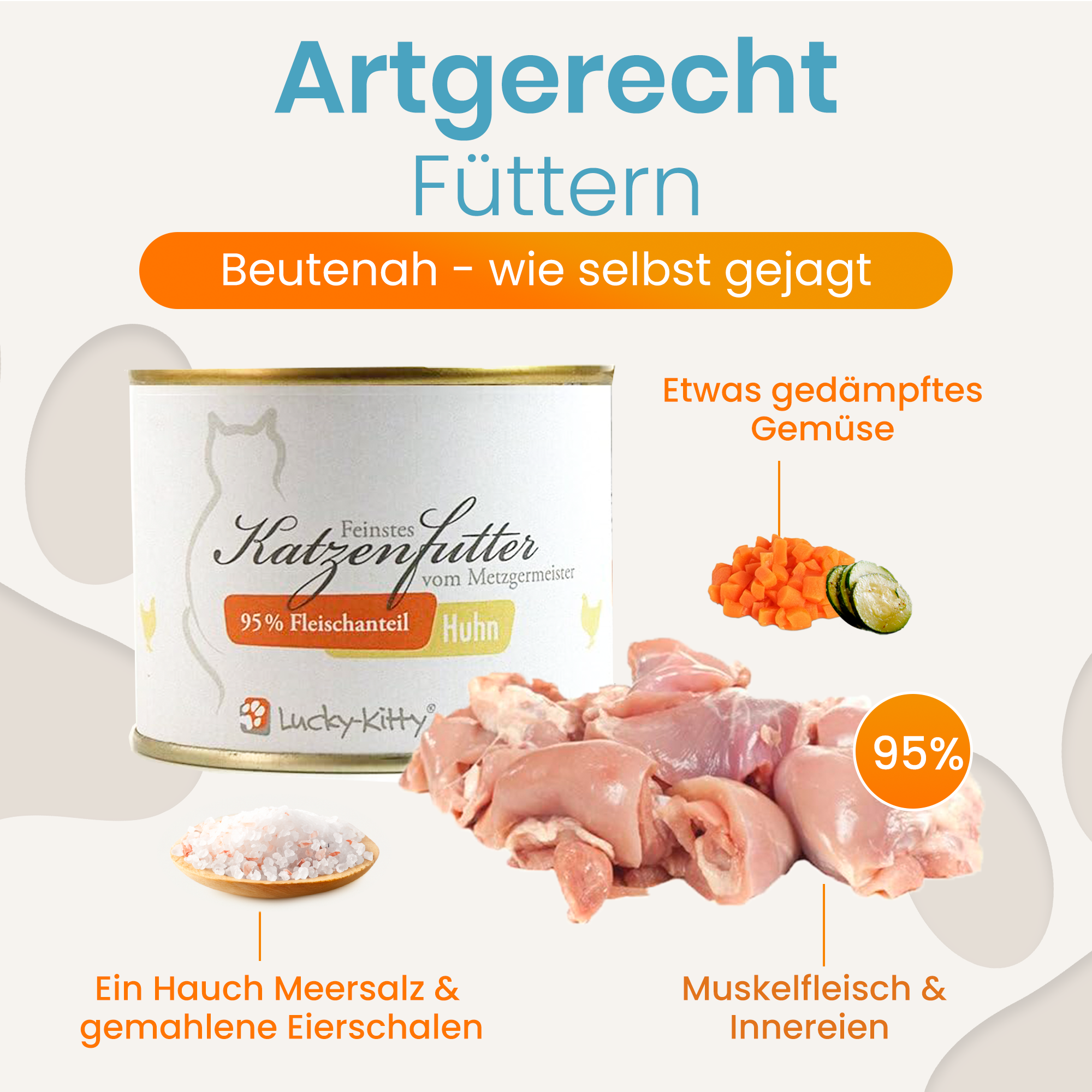 Cat food sample set (3x200g) + filet cream FREE