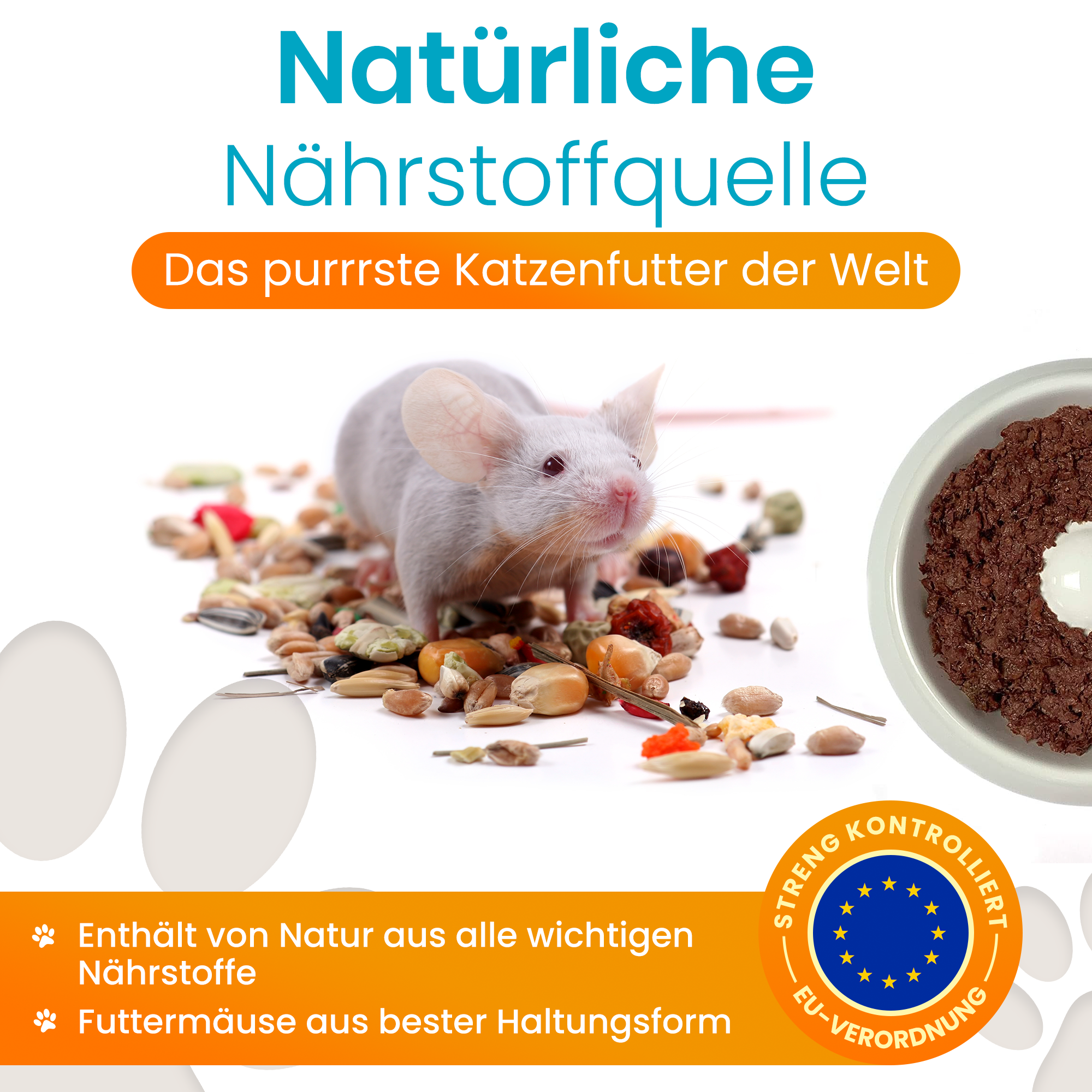 "Probier die Maus": Katzenfutter Maus Pur (10x100g) + Napf GRATIS