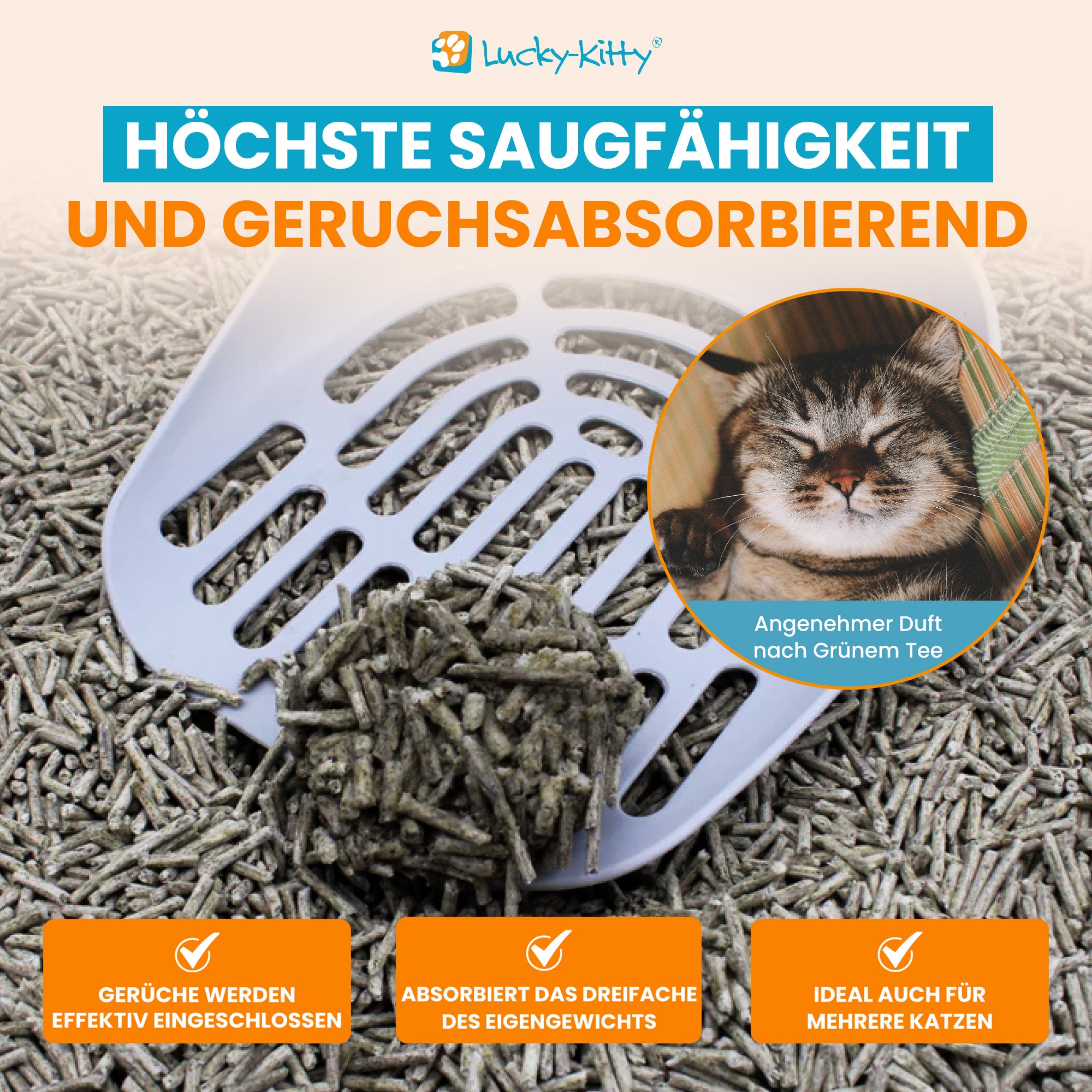 Cat Litter "Pure Nature" Green Tea