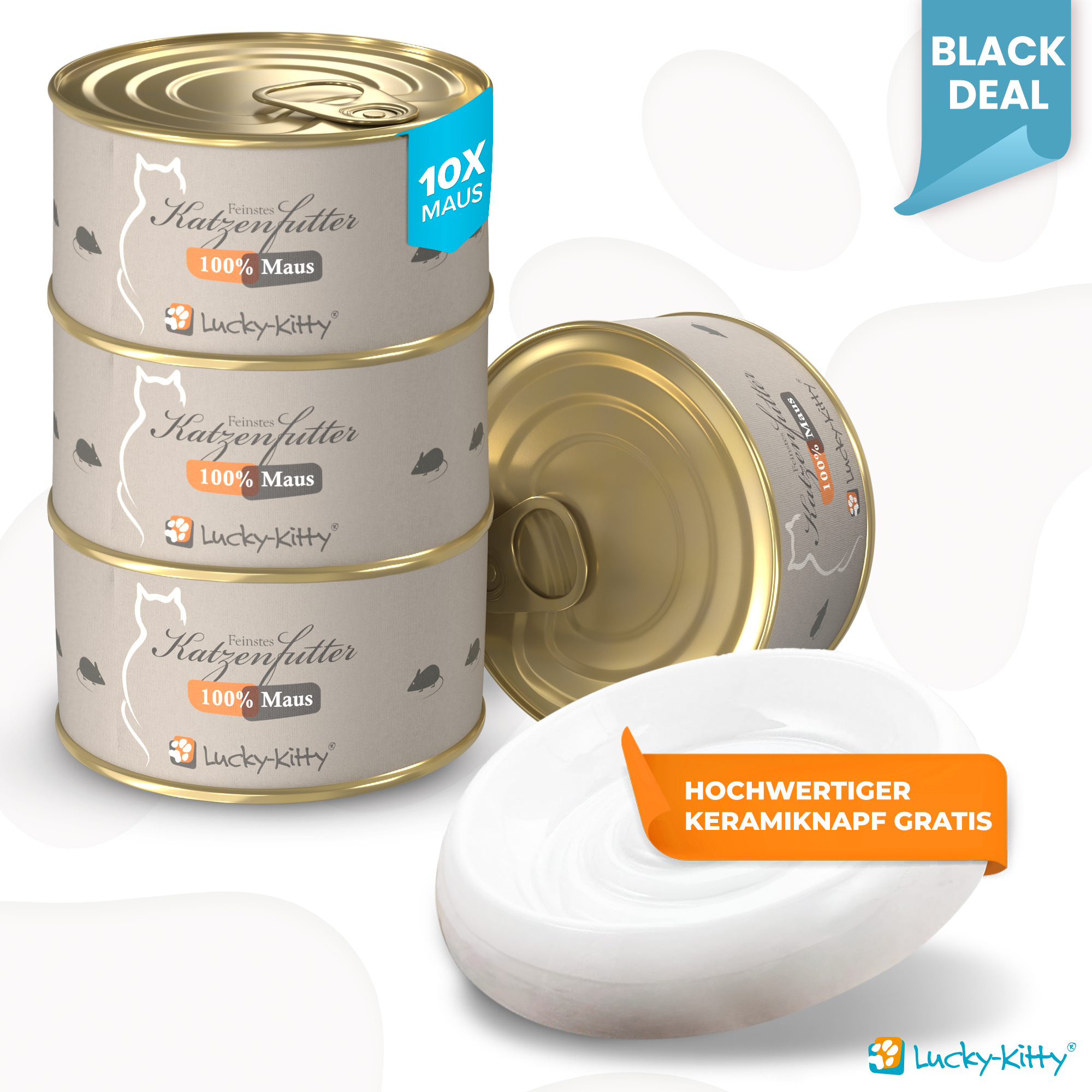 "Probier die Maus": Katzenfutter Maus Pur (10x100g) + Napf GRATIS