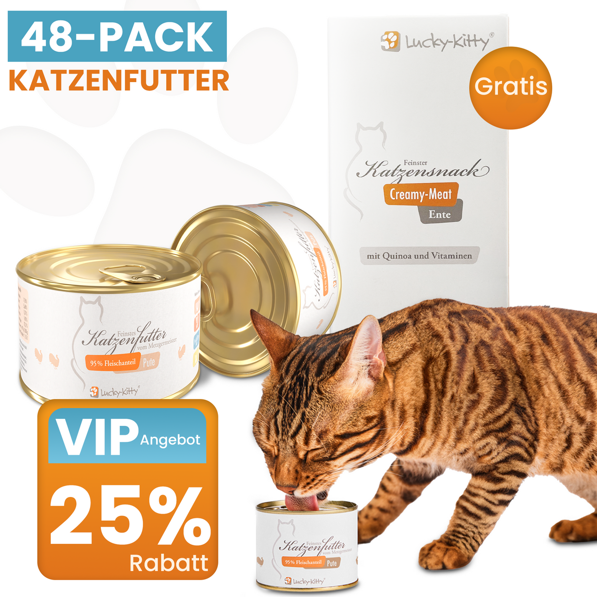 Katzenfutter VIP-Sparpaket (48 x 200g) - Verschiedene Sorten