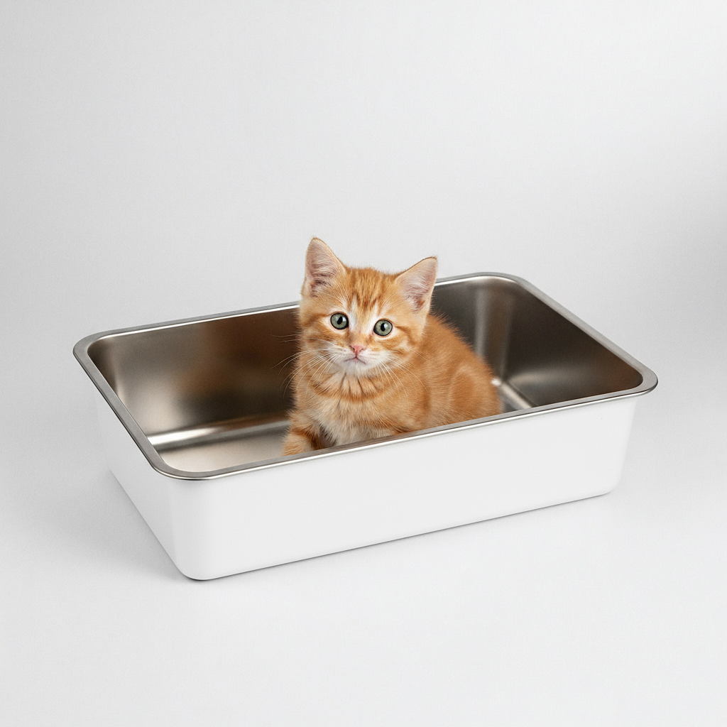 Katzentoilette Kitten Edelstahl (Neu!)