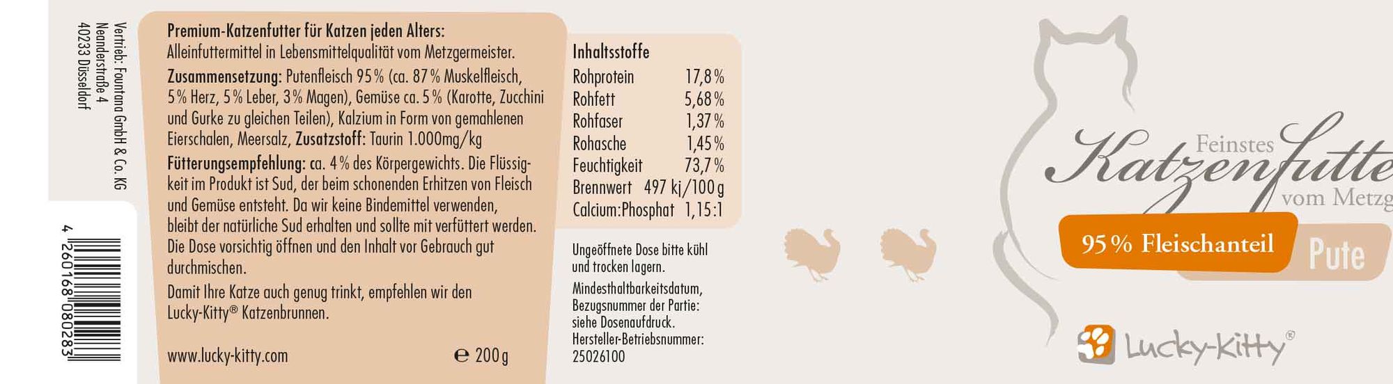 Katzenfutter Pute Premium-Qualität