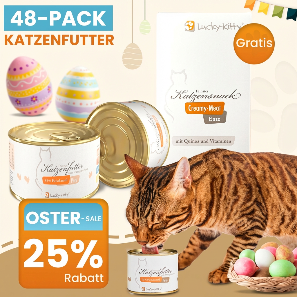 Katzenfutter Oster-Sparpaket (48 x 200g) - Verschiedene Sorten